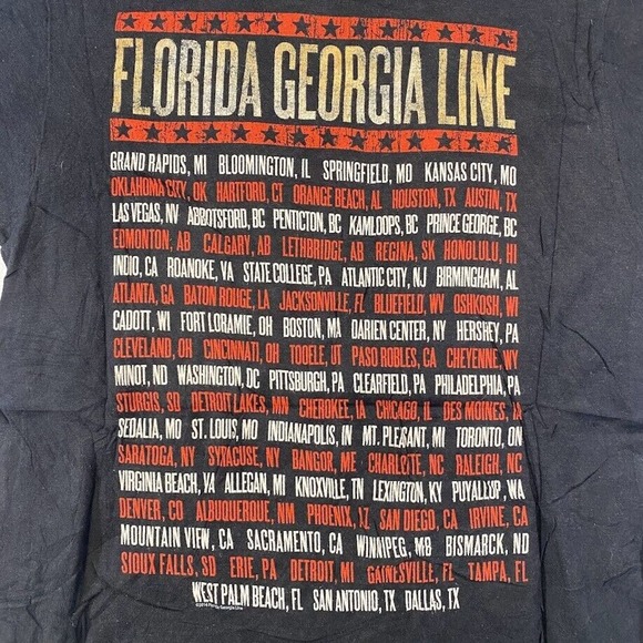 Florida Georgia Line Graphic Tee Thrifted Vintage Style Size S - Picture 7 of 9